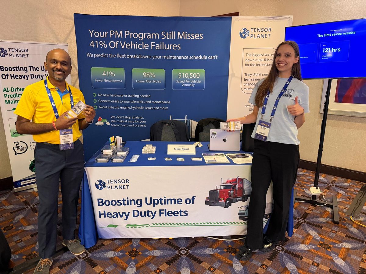 Ganes Kesari and a colleague at the Tensor Planet Gold sponsor booth at RTA Connect 2026